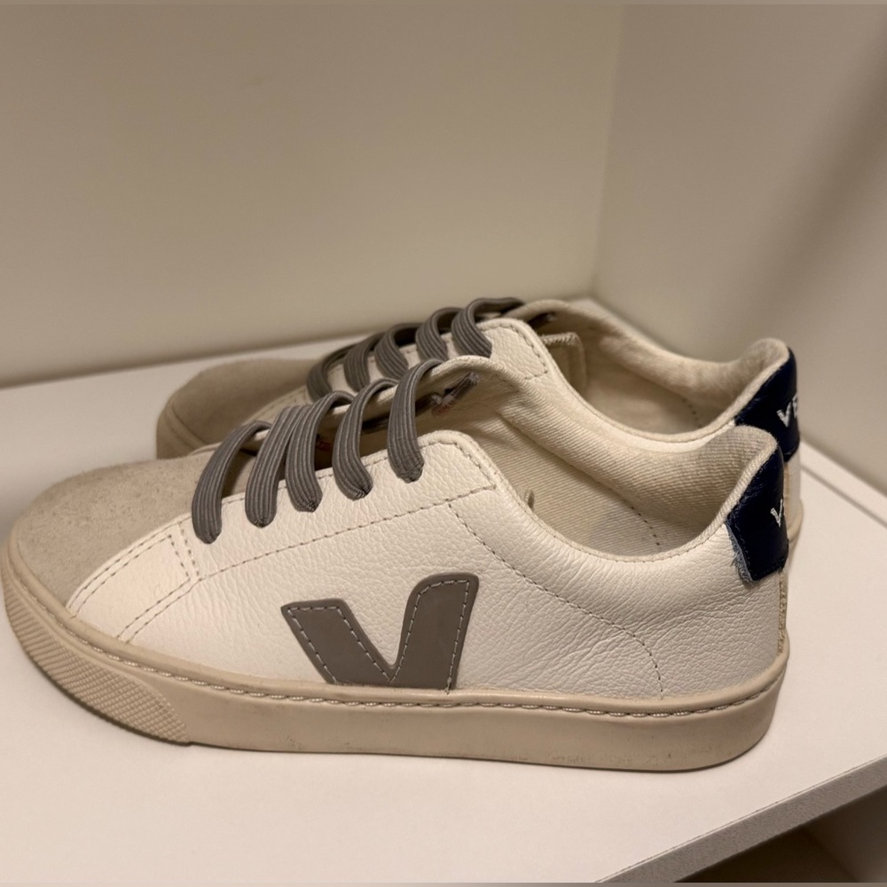 Veja Cream and Gray Sneakers